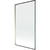 Mexen Next L badwand éénvleugelig 100 x 150 , zwarte rand, goud - 895-100-000-03-70-50