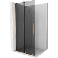 Mexen Velar L Schuifbare douchewand Walk-in 100 x 200 , grafiet 8 mm, geborsteld koper - 871-100-003-43-65