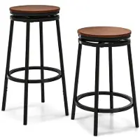 Helloshop26 Set van 2 verstelbare barstoelen met 360 draaifunctie 36 x 36 x 74/61