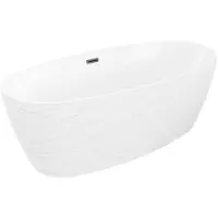 Mexen Olea vrijstaande badkuip patroon 170 x 80 , wit, overloop zwart - 52821708000-70