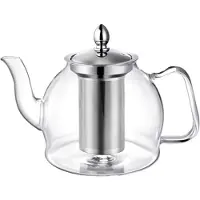 Typecat Glazen theepot 1000 ml glazen theepot met uitneembare theezeef, fornuisbestendige waterkoker, bloeiende thee- en losse theebladset