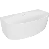 Mexen Bruna vrijstaande wandbad 170 x 88 , wit glans, overloop chroom - 52731708800-01