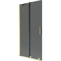 Mexen Velar badwand paneel 2-delige schuifbare 90 x 150 , grafiet, goud geborsteld - 896-090-000-41-55