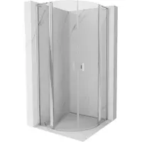 Mexen Mist L douchecabine halfrond scharnierend 100 x 100 , transparant, chroom - 8A32L-100-100-01-00