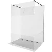 Mexen Kioto vrijstaande douchewand 120 x 200 , transparant/frosted 8 mm, zwart - 800-120-002-70-35