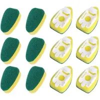 Typecat Heavy Duty afwasborstel spons navullingen vervangende koppen voor het schoonmaken van gootsteenpotten (12 stuks)