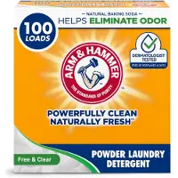 Arm & Hammer Wasmiddel, Vrij van Parfum & Kleurstoffen, Poeder, 100 Wasbeurten, 2,8 kg