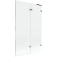Mexen Lunar L badwand 2-delig rechts 110 x 150 , transparant, chroom - 897L-110-100-01-00-P