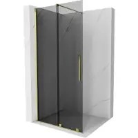 Mexen Velar schuifbare douchewand Walk-in 70 x 200 , grafiet 8 mm, goud - 871-070-000-43-50