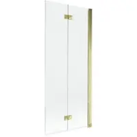 Mexen Mist douchewand 2-delige rechte 80 x 150 , transparant, goudkleurig - 8A9-080-002-50-00-P