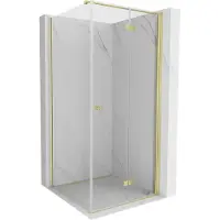 Mexen Mist-F vouwwand douchecabine rechts 90 x 90 , transparant, geborsteld goud - 8A6T-090-090-55-00-P