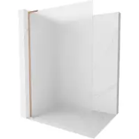 Mexen Kioto L douchewand Walk-in 120 x 200 , matglas, geborsteld koper - 800-120-103-65-30
