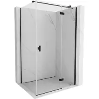 Mexen Mist-H T douchecabine met draaideur rechts 115 x 110 , transparant, zwart - 8A5T-115-110-70-00-P
