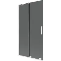 Mexen Velar badwand 2-delig schuifbaar 100 x 150 , grafiet, wit - 896-100-000-41-20