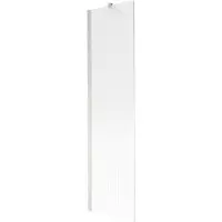 Mexen Next badscherm 1-deurs 50 x 150 , strepen, geborsteld nikkel - 895-050-000-00-09-97