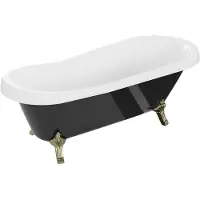 Mexen Retro vrijstaande badkuip 170 x 75 , wit/zwart, gouden poten - 53251707575-50