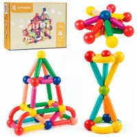 Springos Magnetisch bouwspel - - 2025 - 100 stukken - Multicolor - Veilig en duurzaam
