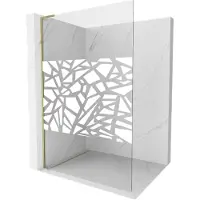 Mexen Kioto L Walk-in douchescherm 70 x 200 , wit patroon, goud - 800-070-103-50-85