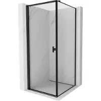 Mexen Mist-B draaibare douchecabine links 70 x 70 , zwarte rand, zwart - 8A2T-070-070-70-70-L