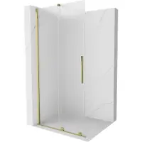 Mexen Velar schuifbare douchewand Walk-in 90 x 200 , matglas 8 mm, goud - 871-090-000-33-50