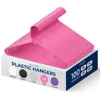 SereneLife 100 Stuks Plastic Kledinghangers - Ruimtebesparend, Stevig, Slank, Ideaal voor Dagelijks Gebruik