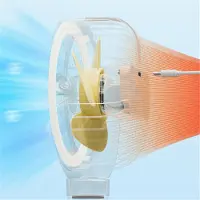 Jojomino Witte draagbare oplaadbare kinderwagenventilator, clip-on octopusnachtlampje, mini persoonlijk handheld