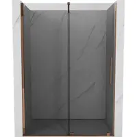 Mexen Velar schuifdouchedeur 160 , grafiet, roze goud - 871-160-000-41-60