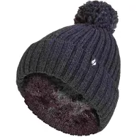 Heat Holder Dames Geribbelde Manche Winterisolatie Pompon Muts