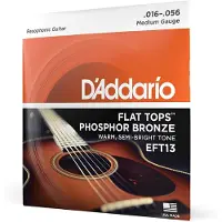 D'Addario Gitaar Snaren - Akoestische Snaren - Flat Tops Phosphor Brons - Voor 6 Snaren Gitaar - Warme, Semi-Helder Toon - EFT13