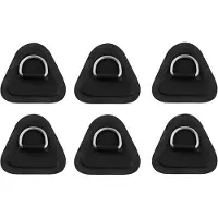 Jojomino Kajakaccessoires 6 stuks D-ringpatch voor opblaasbare boot, kajak, dinghy, SUP, D-ring PVC-patch, stand-up paddleboard, kano, rafting, zwart
