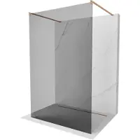 Mexen Kioto vrijstaande douchewand 120 x 200 , grafiet 8 mm, geborsteld koper - 800-120-002-65-40