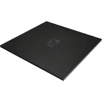 Mexen Hugo vierkante douchebak SMC 100 x 100 , zwart, zwarte afdekplaat - 42701010-B