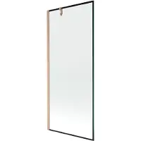 Mexen Next badwand scherm 1-delig 80 x 150 , zwart frame, geborsteld koper - 895-080-000-00-70-65