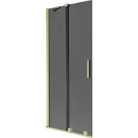 Mexen Velar badwand 2-delig schuifbaar 85 x 150 , grafiet, geborsteld goud - 896-085-000-41-55