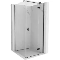 Mexen Mist-H T douchecabine draaideur rechts 70 x 70 , transparant, zwart - 8A5T-070-070-70-00-P
