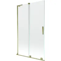 Mexen Velar L badwand scherm 2-delige schuifbare 110 x 150 , transparant, goud - 896-110-003-01-50