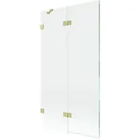 Mexen Lunar badscherm 2-delig links 100 x 150 , transparant, goud geborsteld - 897-100-100-55-00-L