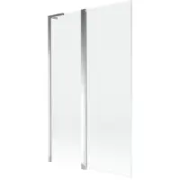 Mexen Mist L badscherm 2-delig 110 x 150 , transparant, chroom - 8A9L-110-011-01-00