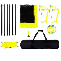 OEM Volleybalnetset, met stevig stalen frame, 21-laags PE-net, in hoogte verstelbaar, ideaal voor tuin, strand en grasveld