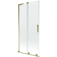Mexen Velar L badwand 2-delig schuifbaar 90 x 150 , transparant, goud - 896-090-003-01-50