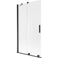 Mexen Velar badwand tweedelig schuifbaar 100 x 150 cm, ijsbloem, zwart - 896-100-000-31-70