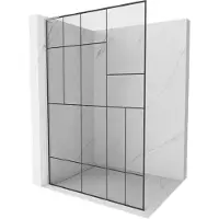 Mexen Kioto L douchescherm Walk-in 110 x 200 , zwart patroon, chroom - 800-110-103-01-78