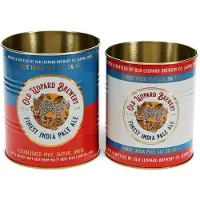 Rex London Retro Storage Tins - Bewaarblikken Medium - Old Leopard Brewery - Rood/Wit