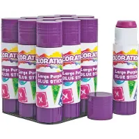 Colorations Beste Waarde Wasbare Grote Lijmstiften Schoolbenodigdheden voor Kunst en Ambachten (Verpakking van 12) LGTRAY