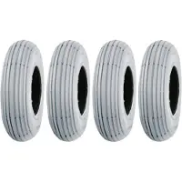 Wanda Grijze scootmobielband 200x50 geribbelde band zonder markering rolstoel - set van 4.