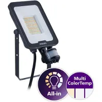 Philips - LED breedstraler Ledinaire BVP167 grijs 30W 3600lm 40D - 830-840-865 | IP65 symmetrisch met bewegingssensor