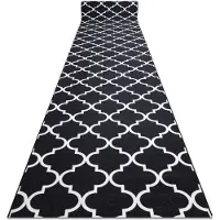 Rugsx Gegummeerde bestrating 120 cm Marokkaanse Klaver zwart TRELLIS 30350 120x410 cm