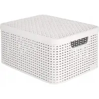 Kadax Mand met deksel - CURVER - Stijl M - 38,6 x 28,7 x 17 cm - Kunststof - Lichtgrijs