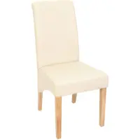 MCW Set van 6 eetkamerstoelen Keukenstoel Stoel M37 ~ kunstleer mat, crème, lichtgekleurde poten