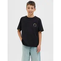 Jack & Jones Junior Shirt 'JORAlmeria' lichtblauw / zilvergrijs / oranje / zwart